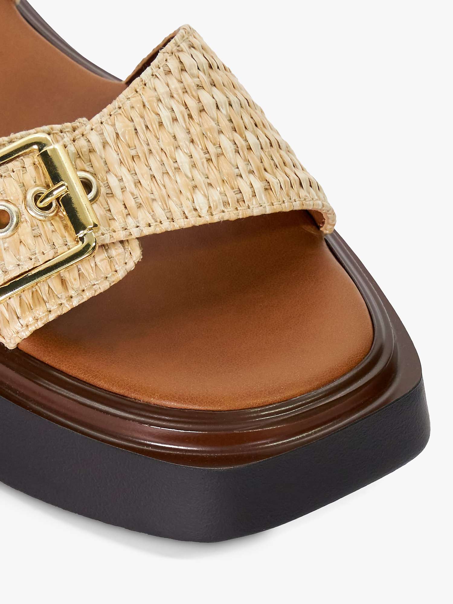 Buy Dune Loells Flatform Buckle Sandals, Natural Online at johnlewis.com