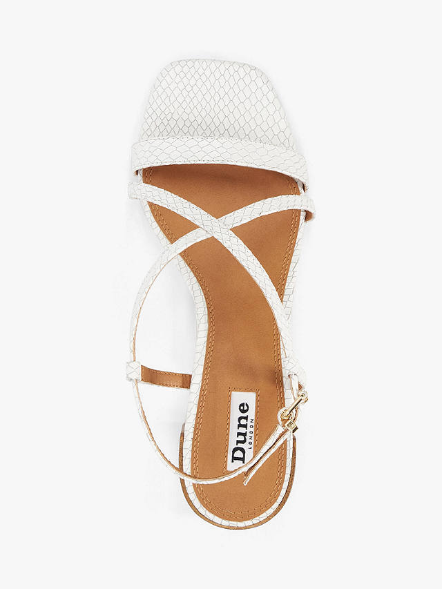 Dune Jaskell Leather Block Heel Sandals, White-leather