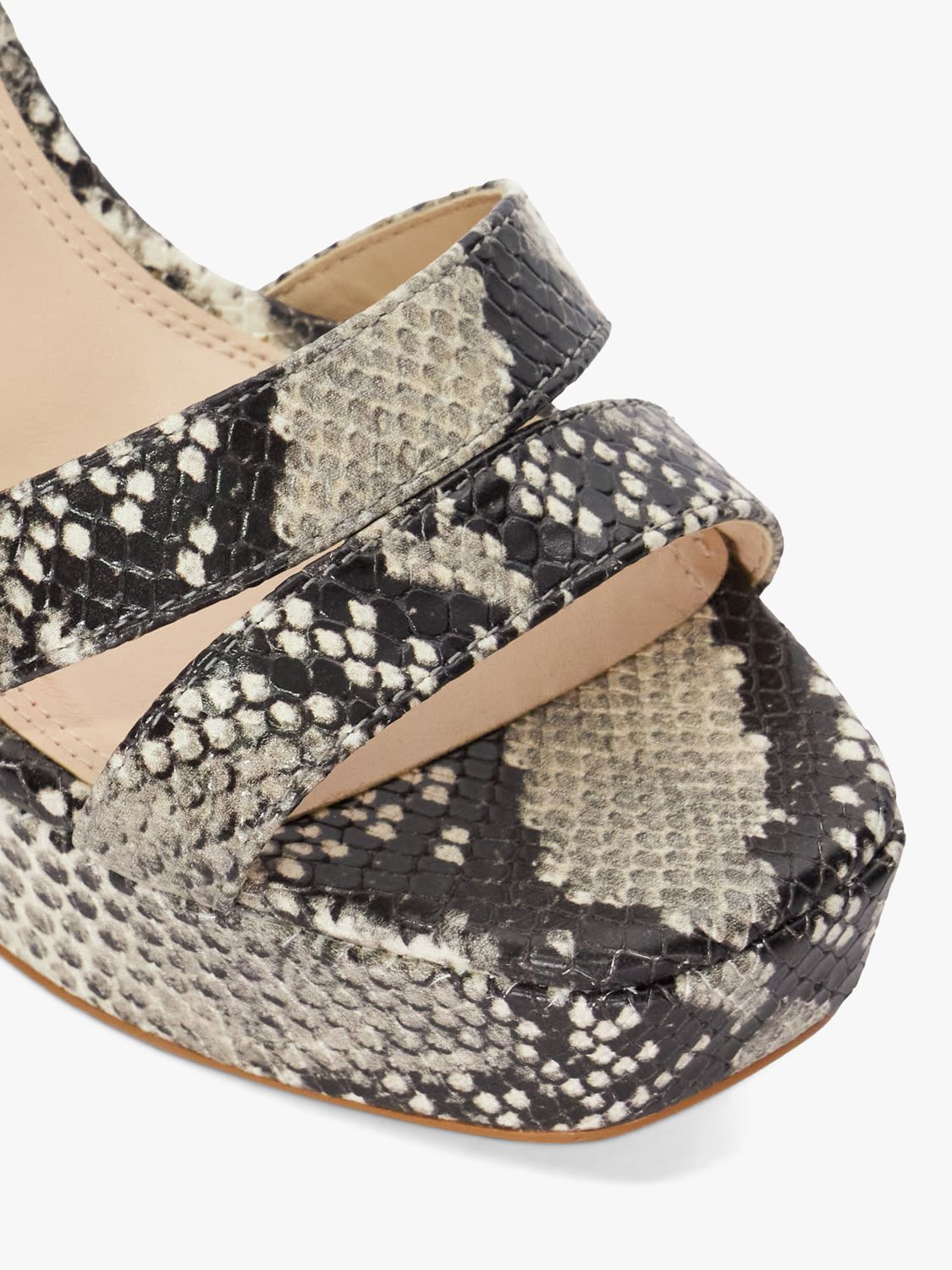 Buy Dune Molten Leather Platform Sandals, Natural Online at johnlewis.com
