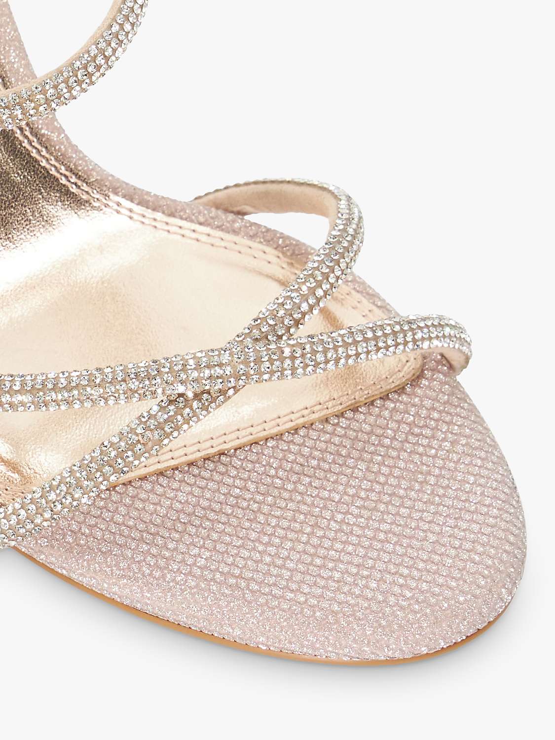 Buy Dune Momentum Diamante Strappy Stiletto Heel Sandals, Rose Gold Online at johnlewis.com