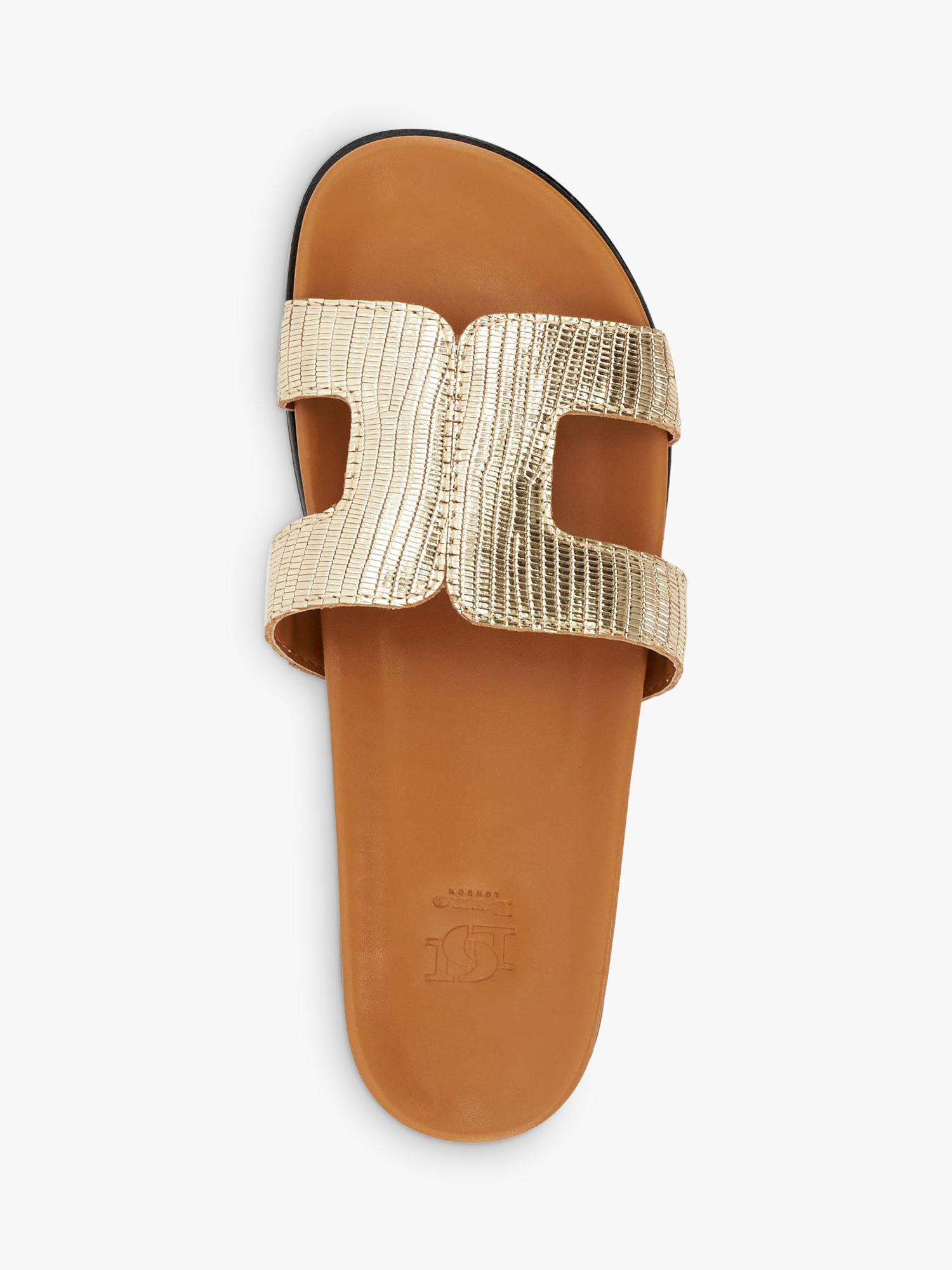 Buy Dune Loupa Leather Sandals, Gold Online at johnlewis.com