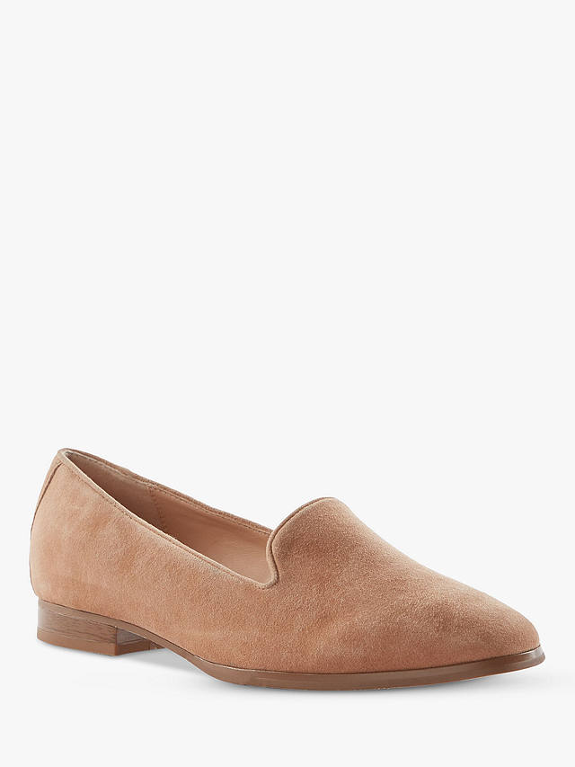 Dune Glassi Leather Loafers, Camel