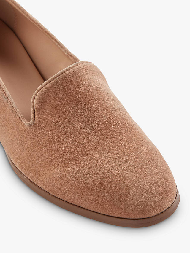 Dune Glassi Leather Loafers, Camel