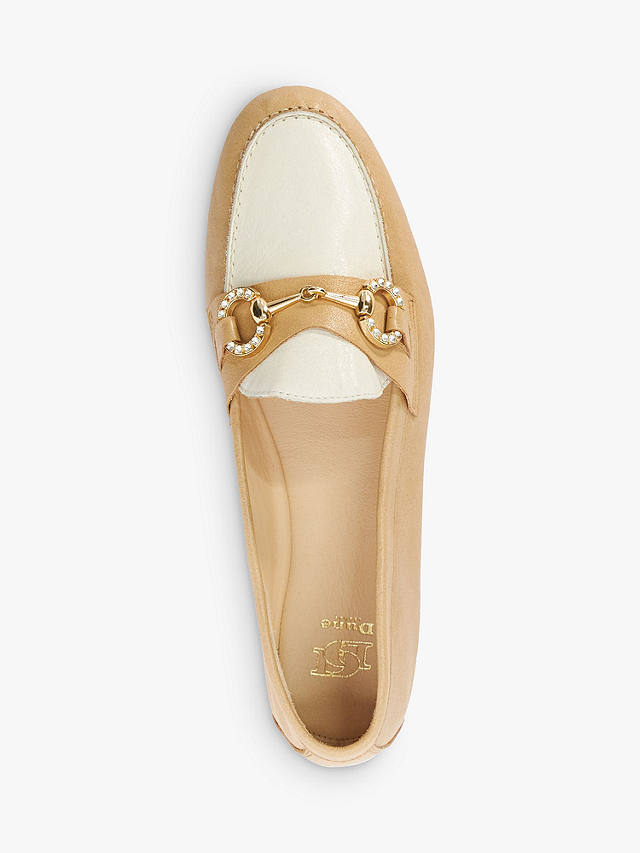 Dune Gemstone Detail Leather Loafers, Camel-leather