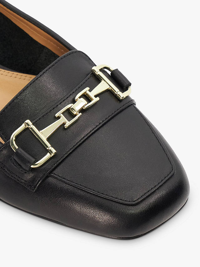 Dune Graice Leather Loafers, Black-leather