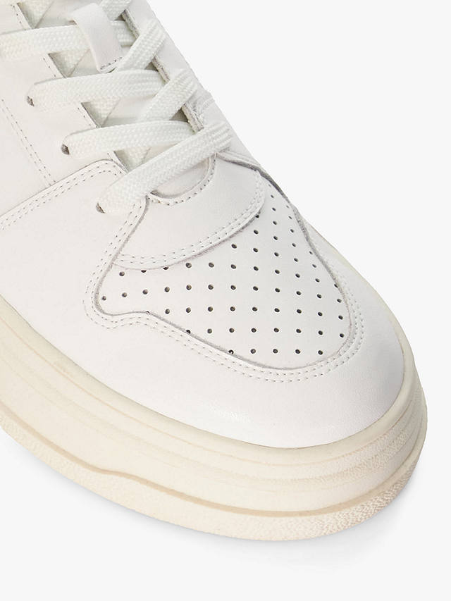 Dune Emmelie Leather Sporty Flatform Trainers, White
