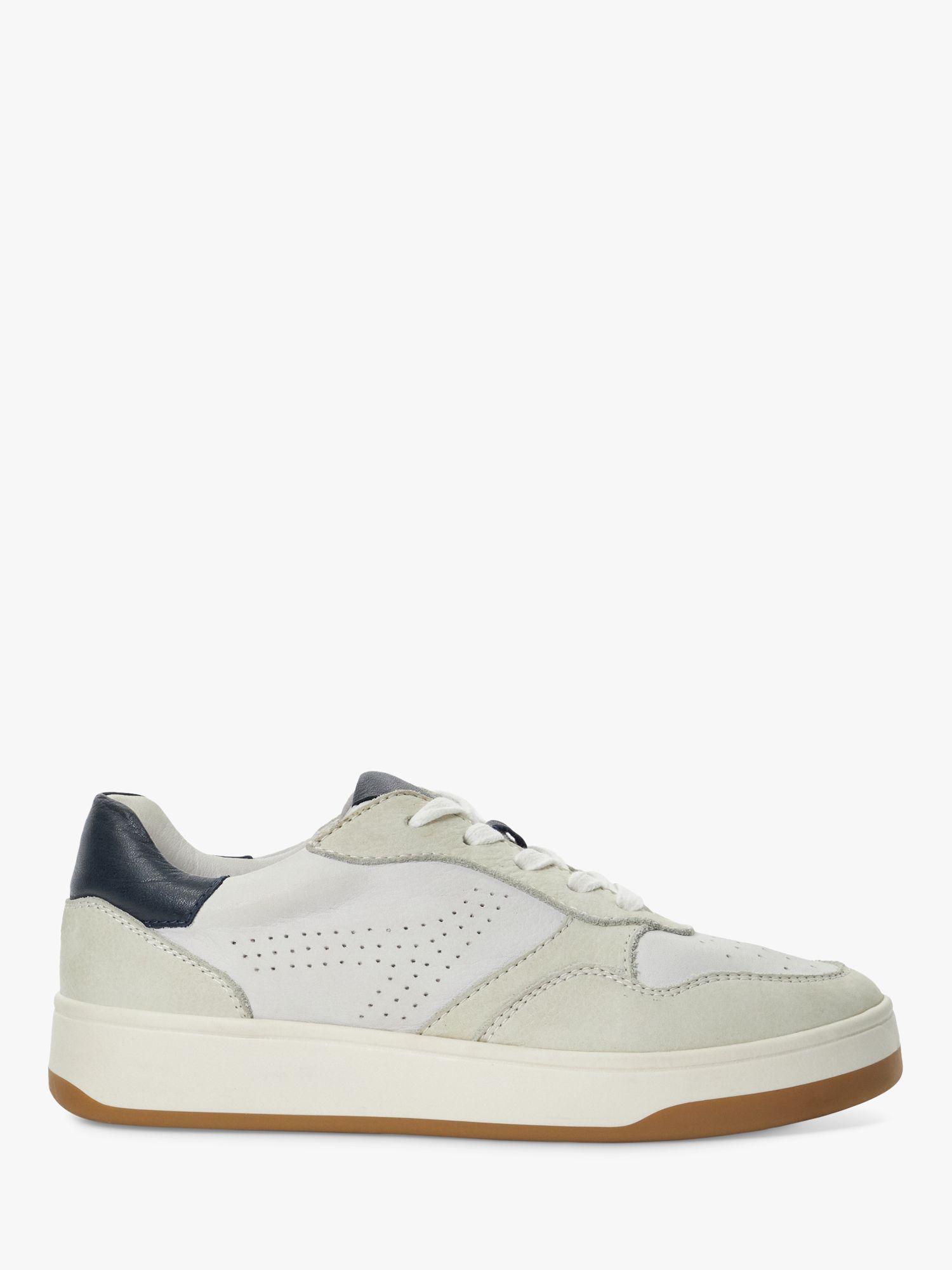 Dune Edgerton Leather Colour Block Trainers, White/Multi