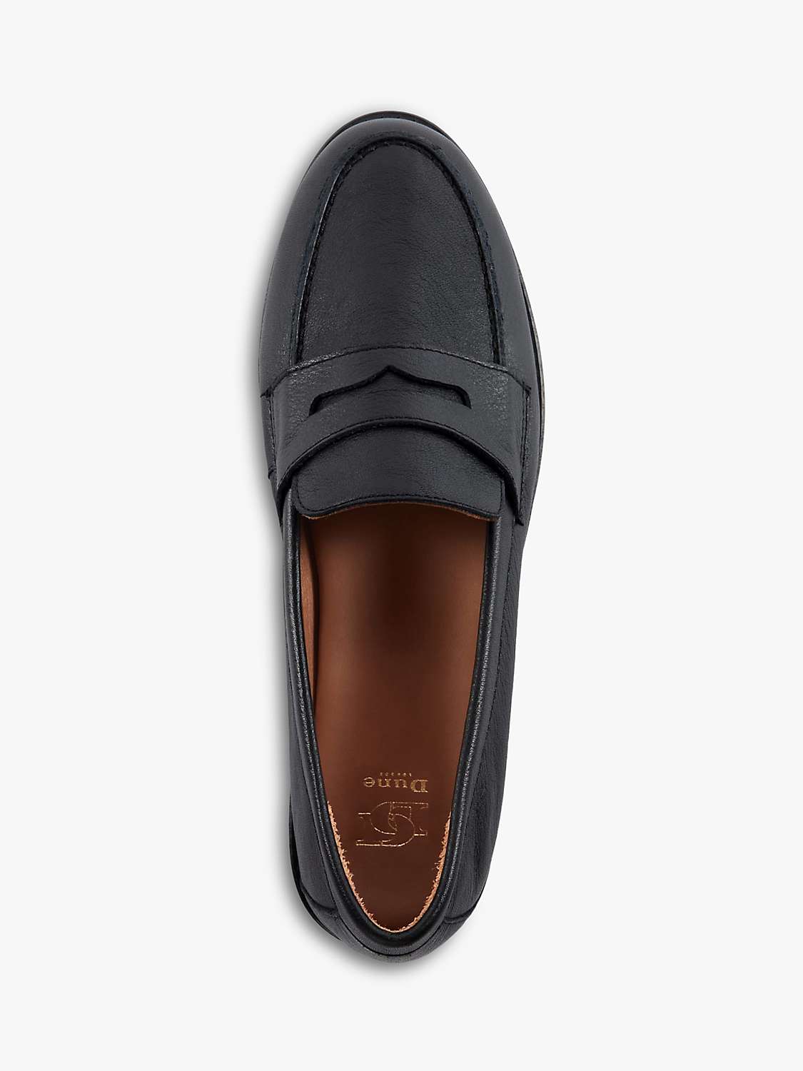 Buy Dune Ginelli Leather Penny Loafers, Black Online at johnlewis.com