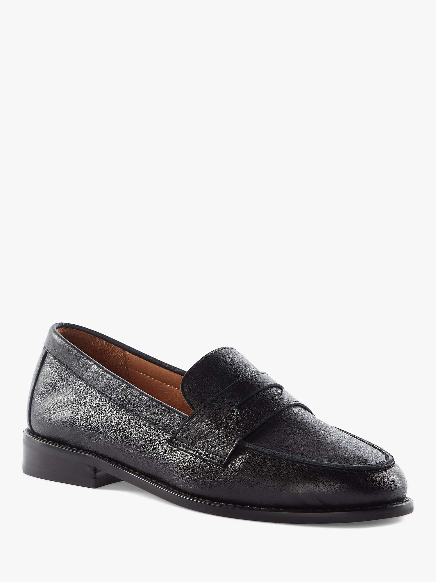 Buy Dune Ginelli Leather Penny Loafers, Black Online at johnlewis.com