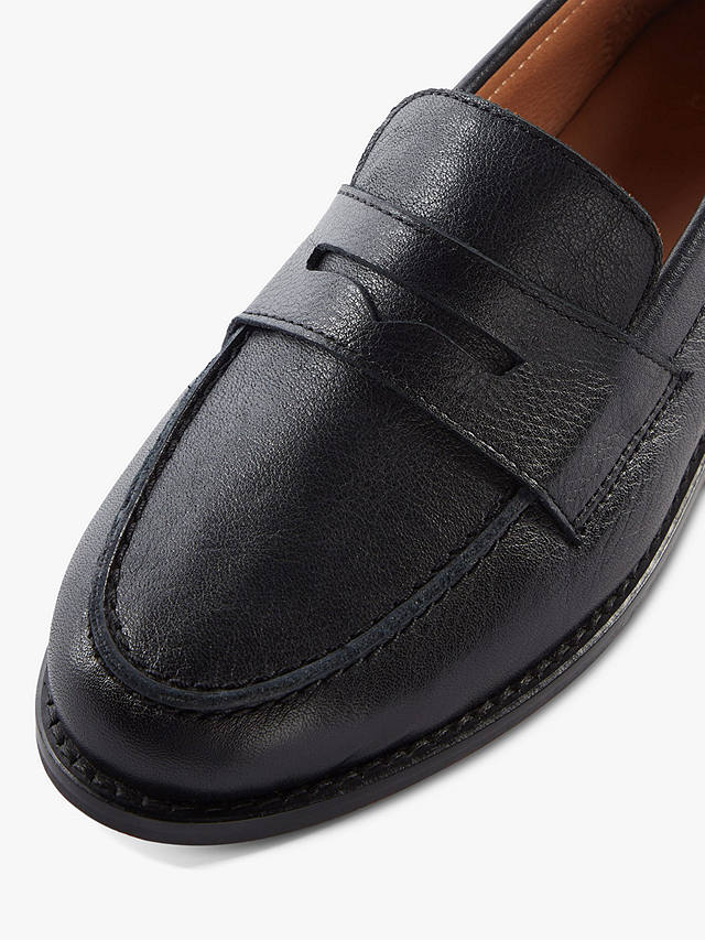 Dune Ginelli Leather Penny Loafers, Black