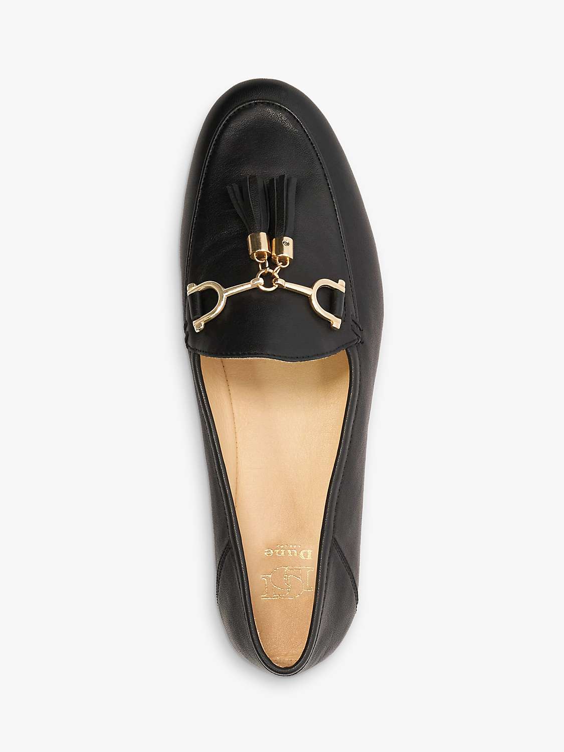 Buy Dune Graysons Leather Flexible Sole Tassel Loafers, Black Online at johnlewis.com
