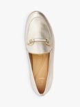 Dune Grandeur Leather Snaffle Detail Loafers, Gold, Gold-plain_leather