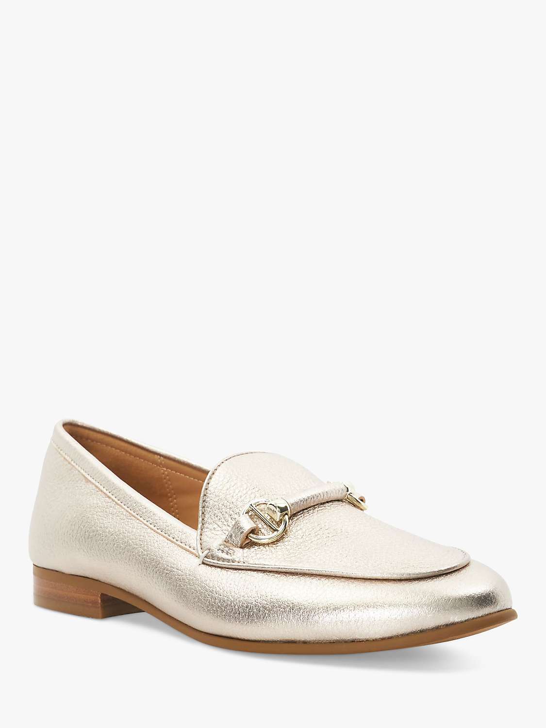 Buy Dune Grandeur Leather Snaffle Detail Loafers, Gold Online at johnlewis.com