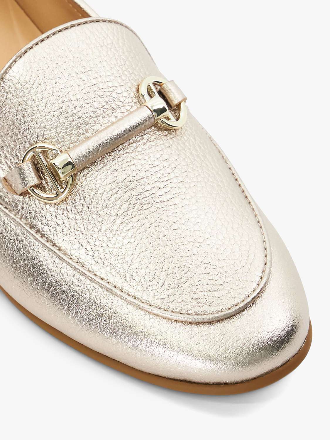 Buy Dune Grandeur Leather Snaffle Detail Loafers, Gold Online at johnlewis.com