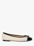 Dune Highest Leather Contrast Ballet Pumps, Cream