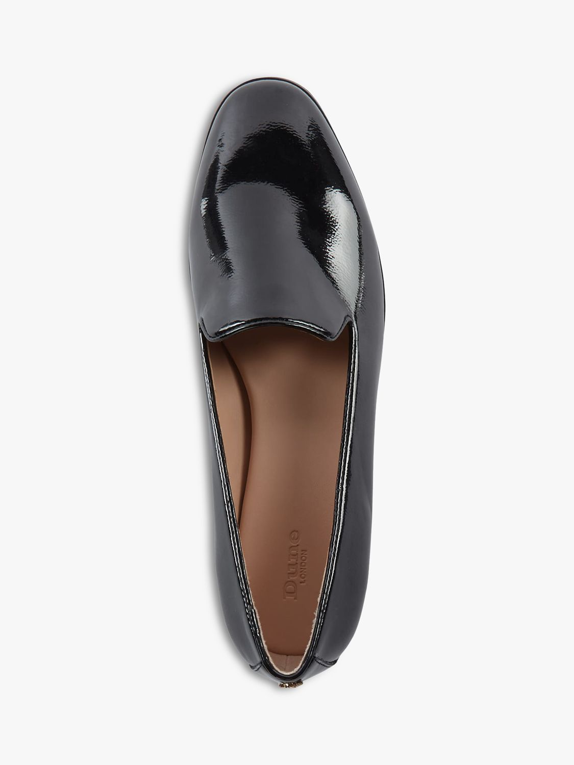 Dune Glassi Patent Loafers, Black at John Lewis & Partners