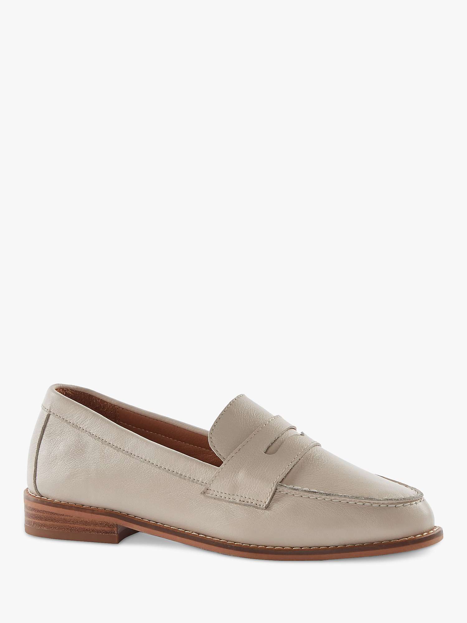 Buy Dune Ginelli Leather Penny Loafers, Ecru Online at johnlewis.com