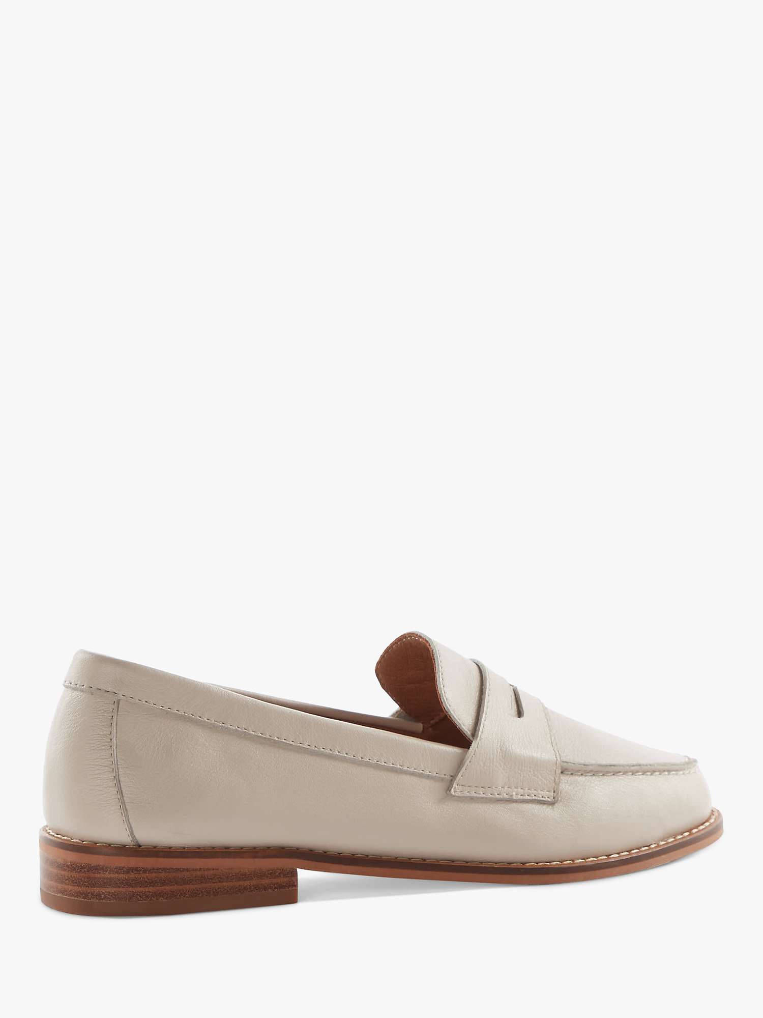 Buy Dune Ginelli Leather Penny Loafers, Ecru Online at johnlewis.com