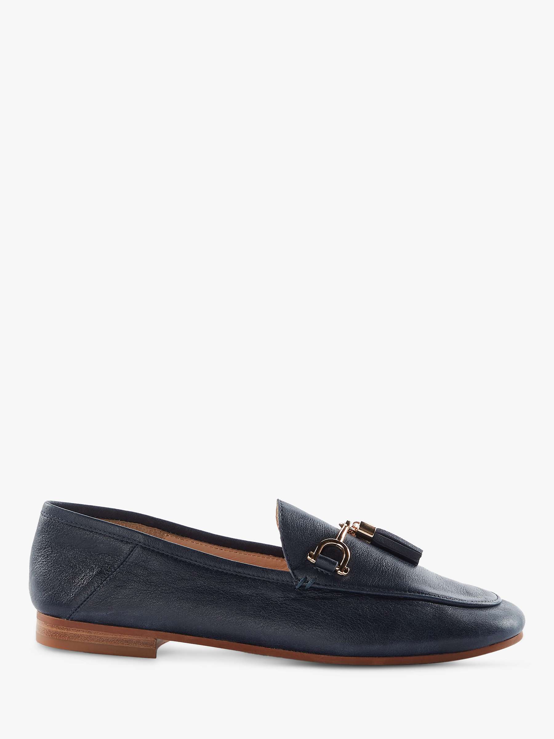 Buy Dune Graysons Leather Loafers, Navy Online at johnlewis.com