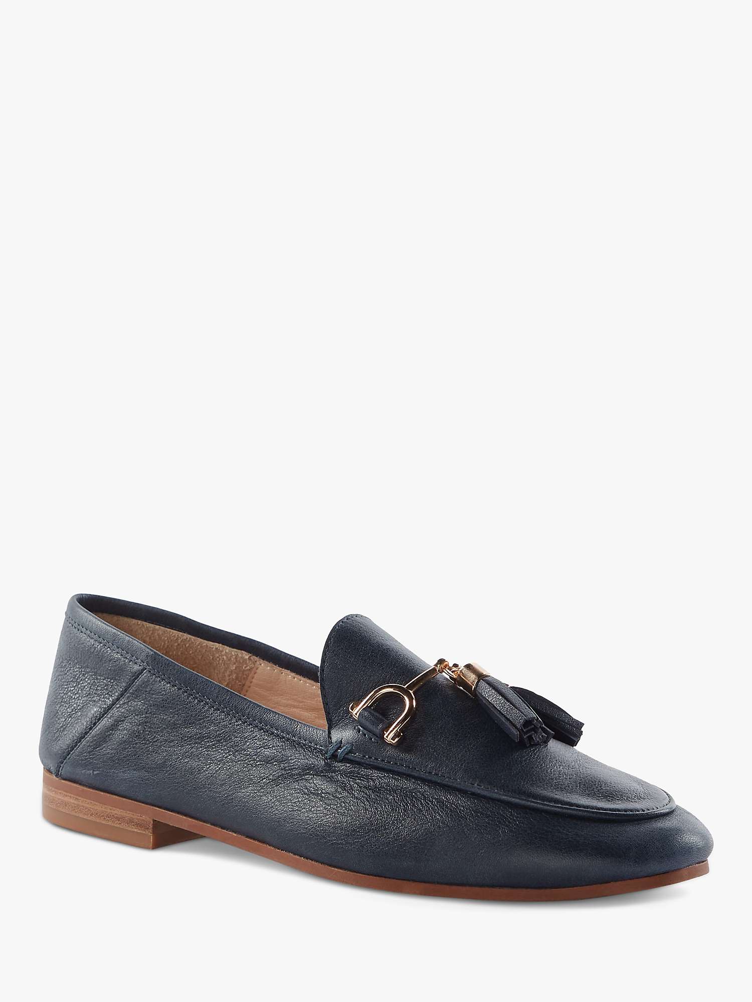 Buy Dune Graysons Leather Loafers, Navy Online at johnlewis.com
