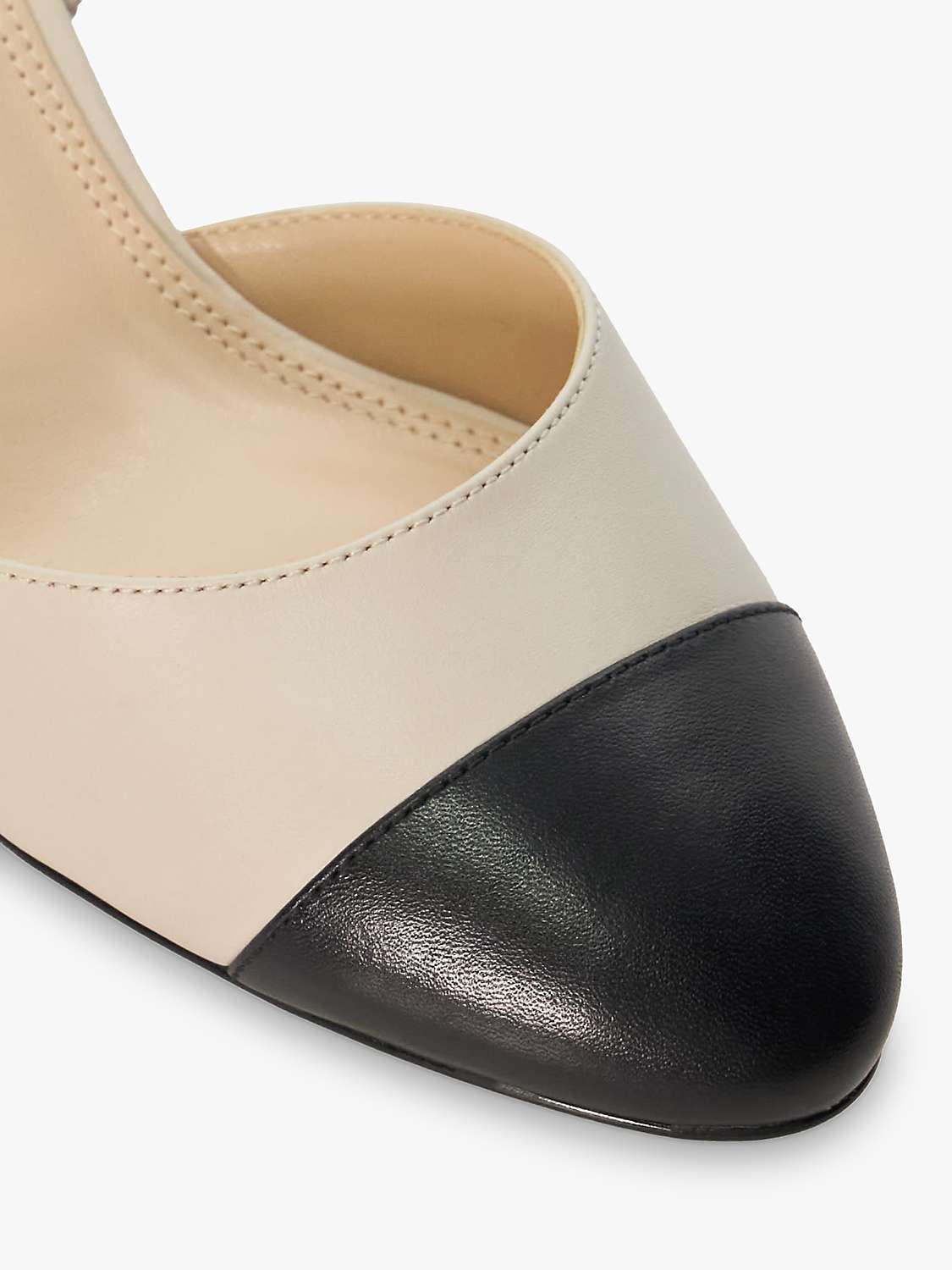 Buy Dune Careful Leath Toecap Slingback Court Shoes Online at johnlewis.com