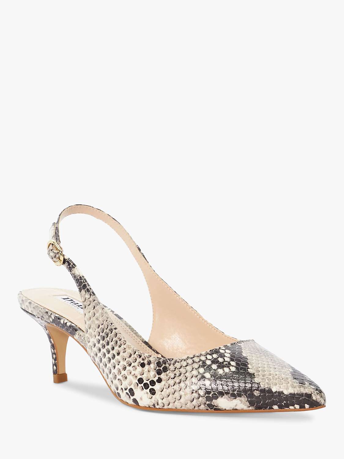 Buy Dune Celini Leather Slingback Kitten Heel Shoes, Reptile Online at johnlewis.com