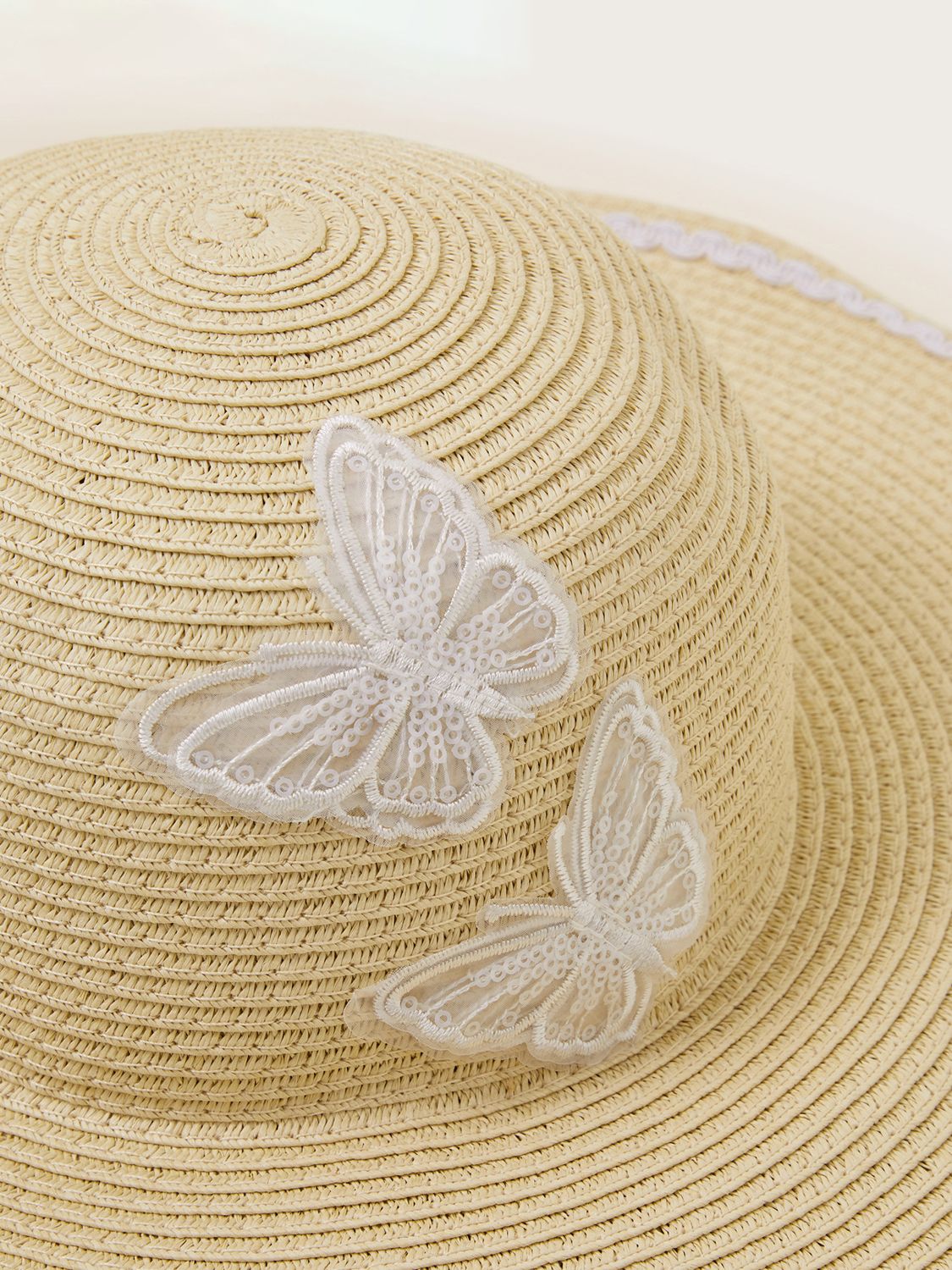 Monsoon Kids' Butterfly Floppy Hat, Neutral, 3-6 years