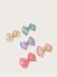 Monsoon Kids' Shimmer Bow Hair Clips, Pack of 5, Multi