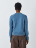 John Lewis Cashmere Lofty Raglan Crew Neck Jumper, Blue Denim