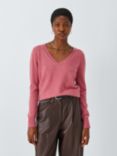 John Lewis Cashmere V-Neck Jumper, Old Rose