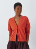 John Lewis Cashmere V-Neck Cardigan, Dusty Orange