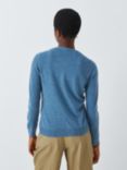 John Lewis Cashmere Crew Neck Cardigan, Blue Denim