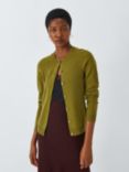 John Lewis Cashmere Crew Neck Cardigan, Olive