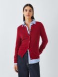 John Lewis Cashmere Crew Neck Cardigan, Merlot