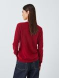 John Lewis Cashmere Crew Neck Cardigan, Merlot