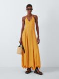 John Lewis Linen Mix Cross Back Beach Dress, Yellow