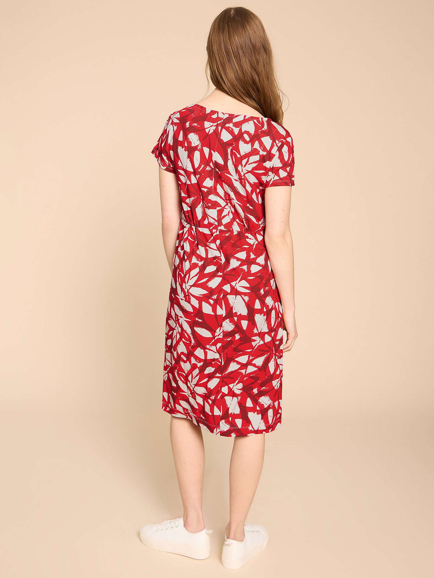 Buy White Stuff Tallie Leaf Print Jersey Dress, Red/Multi Online at johnlewis.com