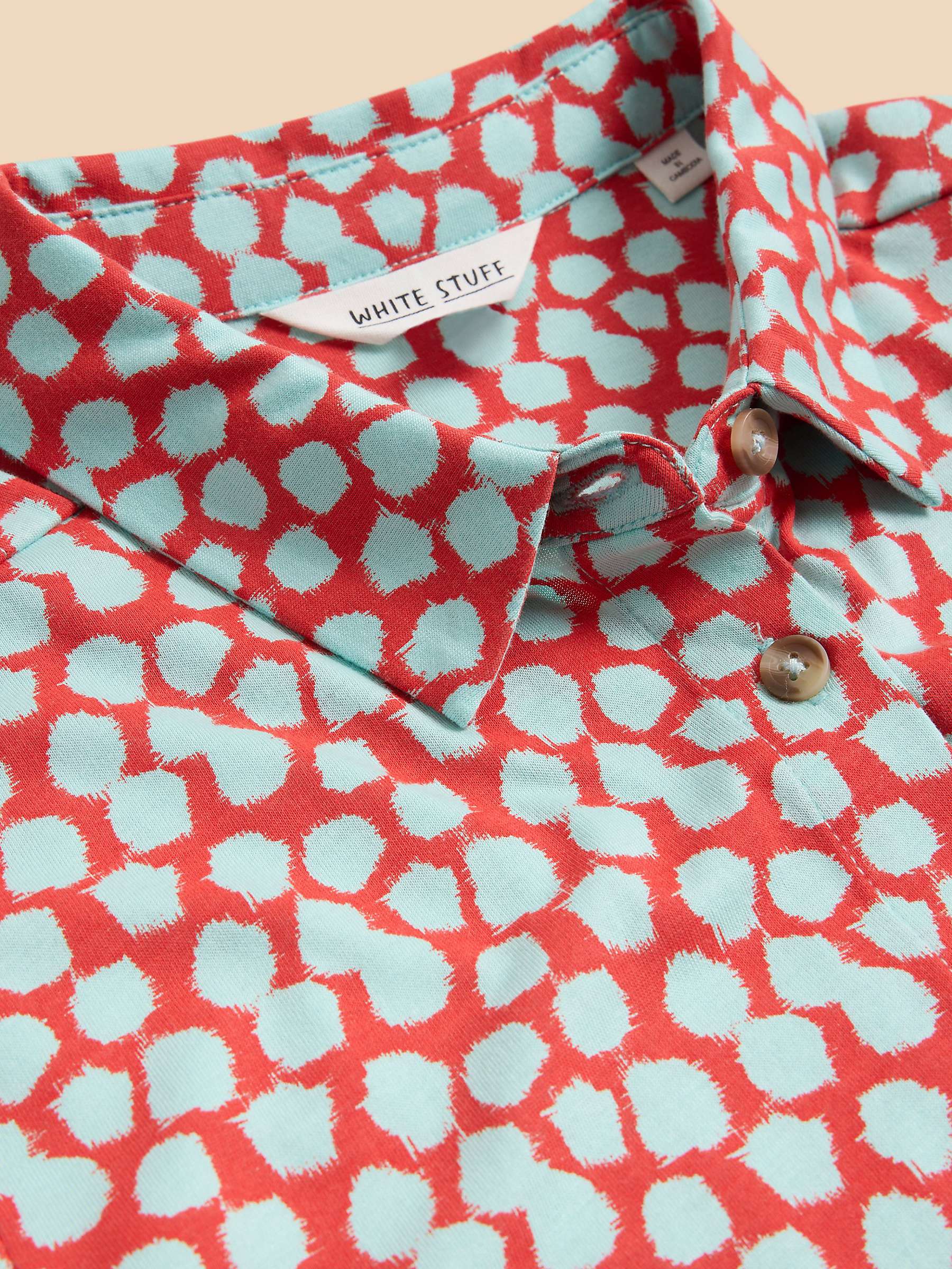 Buy White Stuff Rua Jersey Shirt Midi Dress, Red/Multi Online at johnlewis.com