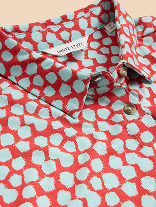 White Stuff Rua Jersey Shirt Midi Dress, Red/Multi