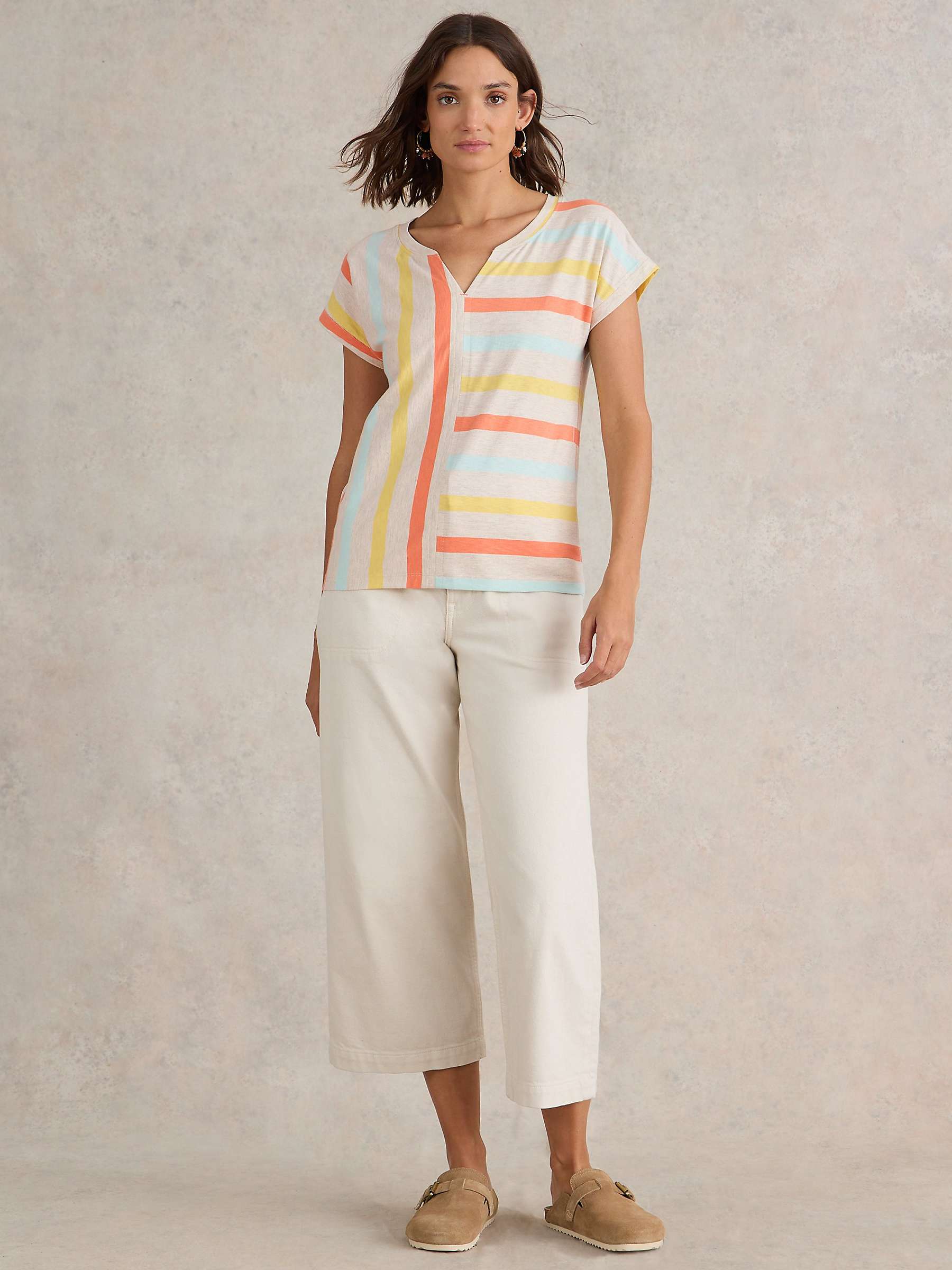 Buy White Stuff Nelly Stripe Cotton T-Shirt, Natural/Multi Online at johnlewis.com