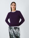 John Lewis Cashmere Crew Neck Jumper, Aubergine