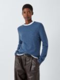 John Lewis Cashmere Crew Neck Jumper, Blue Denim