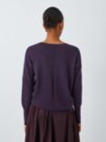 John Lewis Cashmere Relaxed V-Neck Jumper, Aubergine