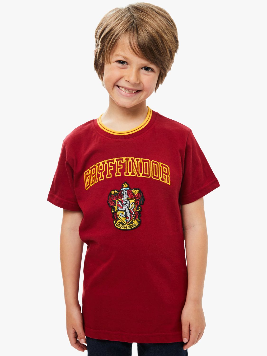 Fabric Flavours Kids' Harry Potter Gryffindor Short Sleeve T-Shirt, Red Burgundy, 3-4 years