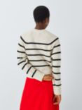 John Lewis Cashmere Stripe Raglan Crew Neck Jumper, Multi