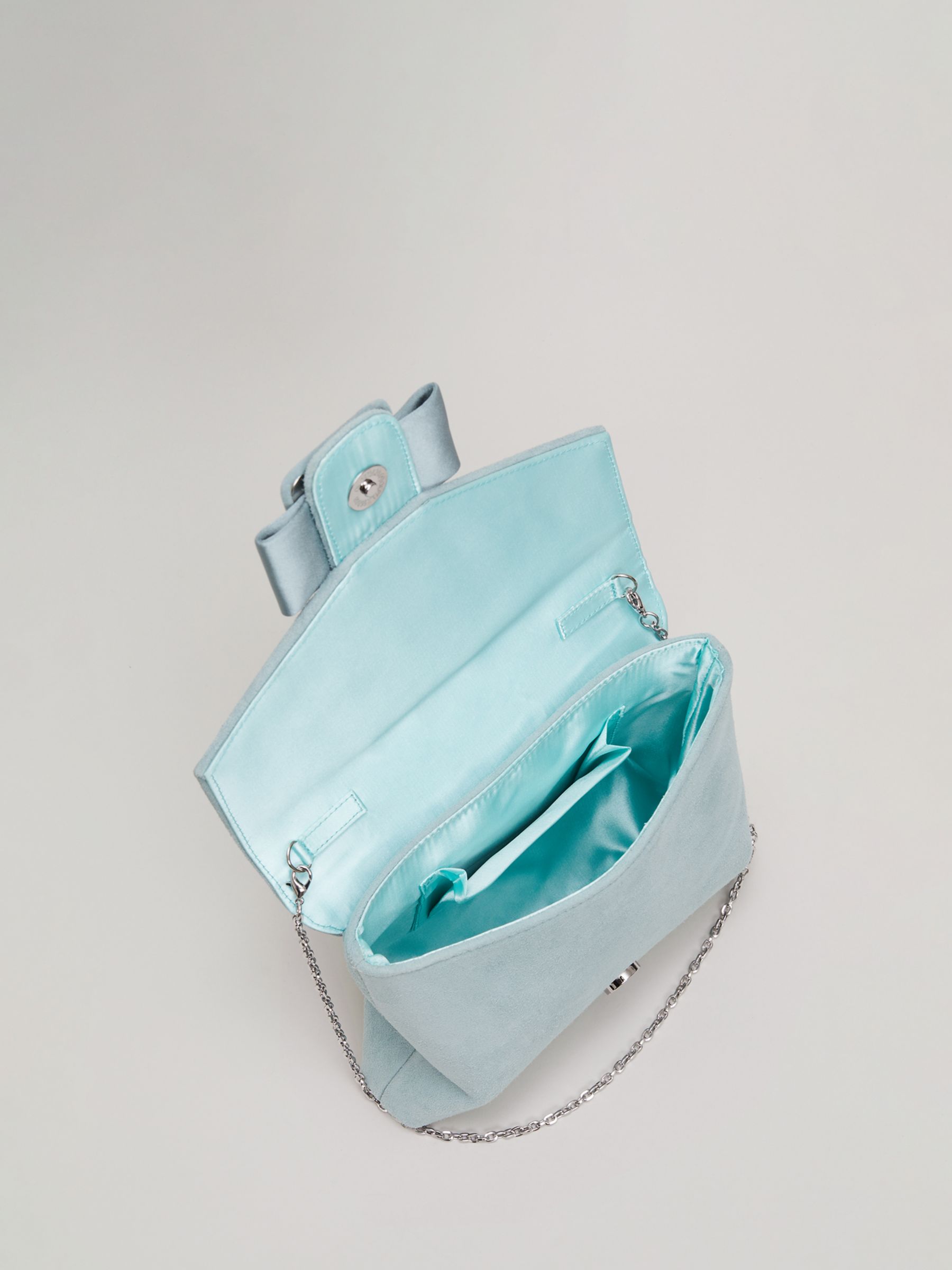 Phase Eight Suede Buckle Cutch Bag, Light Green at John Lewis & Partners