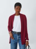 John Lewis Cashmere Rib Cardigan, Burgundy