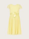 Monsoon Kids' Katy Pleated Dress, Lemon
