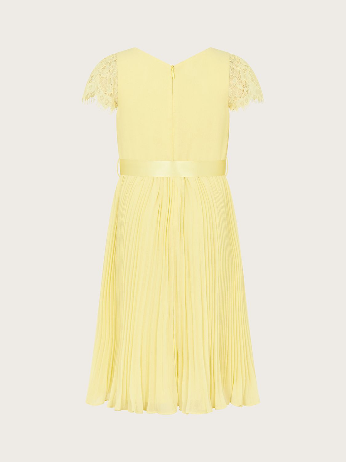 Buy Monsoon Kids' Katy Pleated Dress, Lemon Online at johnlewis.com