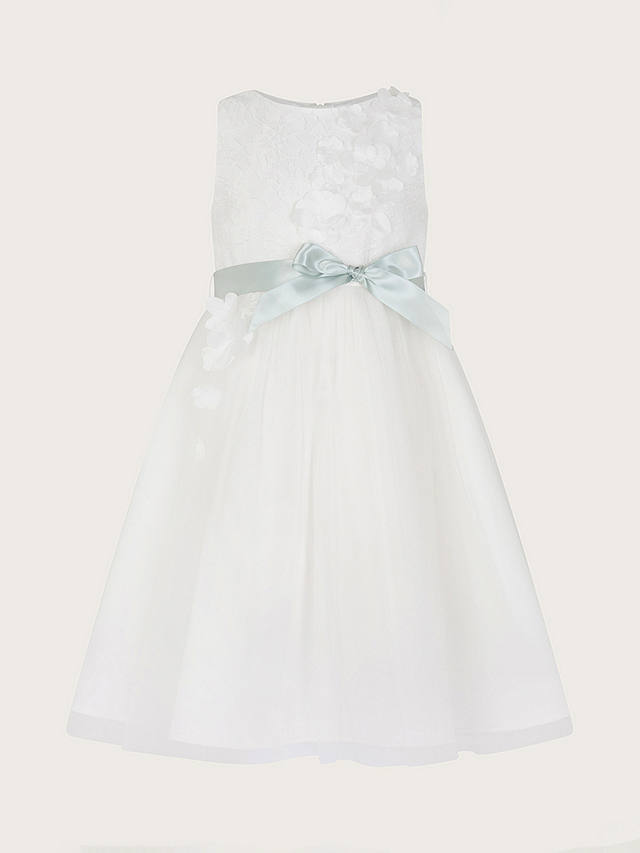 Monsoon Kids' Frankie Scuba Bridesmaid Dress, Ivory